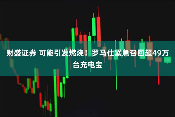 财盛证券 可能引发燃烧！罗马仕紧急召回超49万台充电宝