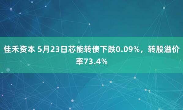 佳禾资本 5月23日芯能转债下跌0.09%,转股溢价率73.4%